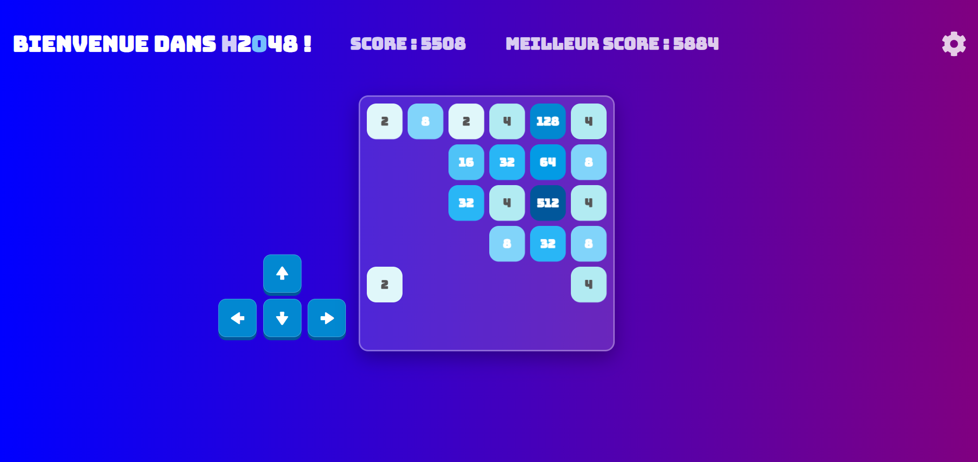 Aperçu de H2O48, réinvention du jeu 2048 sur le thème de l'eau